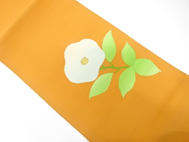 未使用品　花模様織り出し　名古屋帯